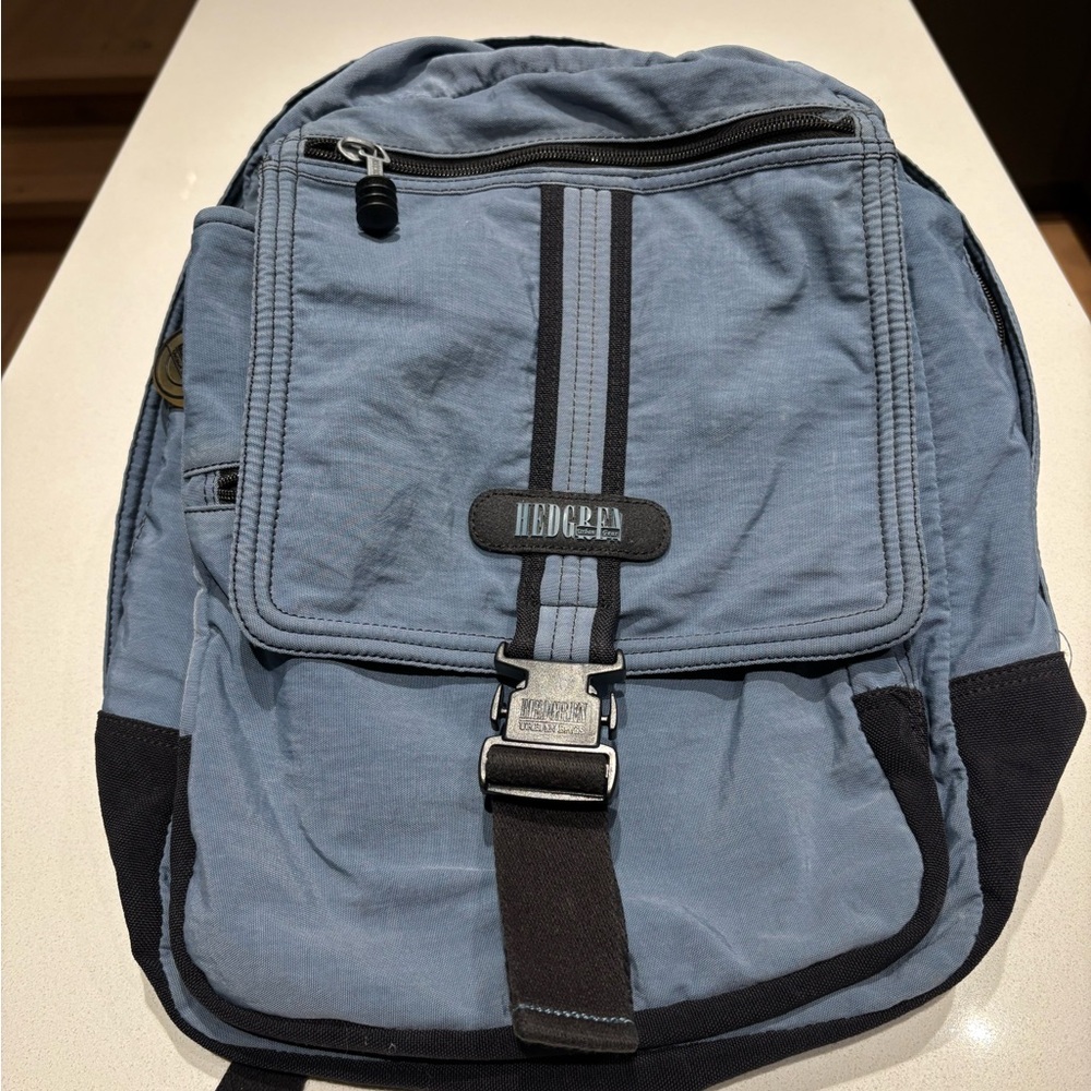 Blue and Black Men's Backpack